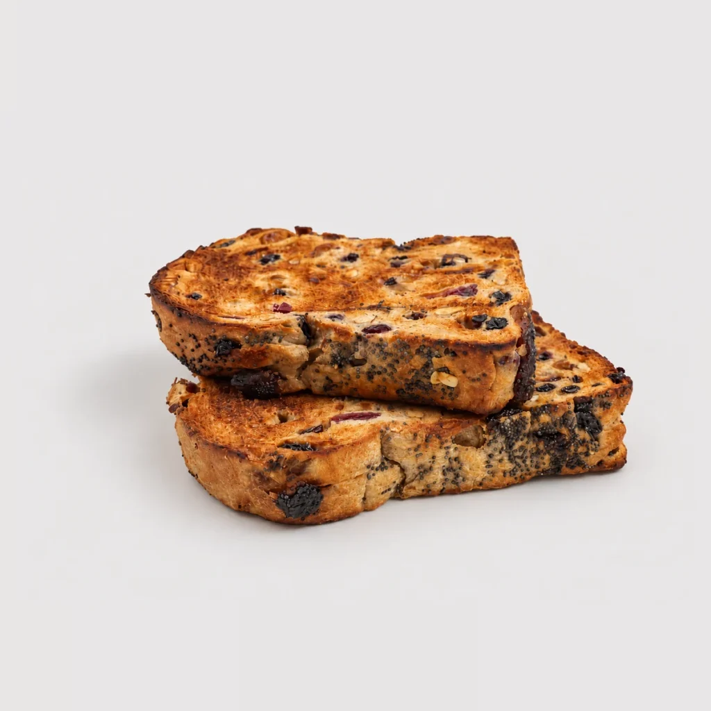 Toasted Fruit Bread — Whole / angled