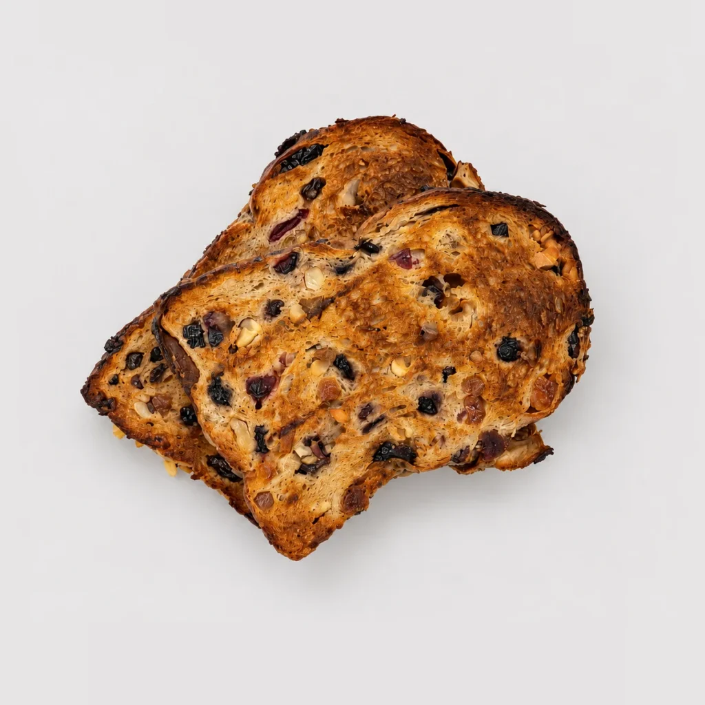 Toasted Fruit Bread — Top-down